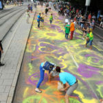 Kunsthappening AutofreieIsar auf der Ludwigsbrücke , 24.Juli 2019 , Copyright : Foto : Stephan Rumpf