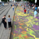 Kunsthappening AutofreieIsar auf der Ludwigsbrücke , 24.Juli 2019 , Copyright : Foto : Stephan Rumpf