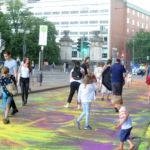 Kunsthappening AutofreieIsar auf der Ludwigsbrücke , 24.Juli 2019 , Copyright : Foto : Stephan Rumpf