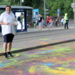 Kunsthappening AutofreieIsar auf der Ludwigsbrücke , 24.Juli 2019 , Copyright : Foto : Stephan Rumpf